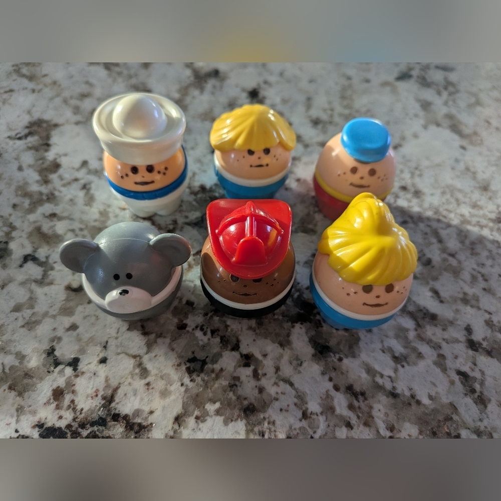 Little Tikes Toddle Tots Vintage Play Dolls 80's 90's Lot of 6 Mouse Sailor Fire